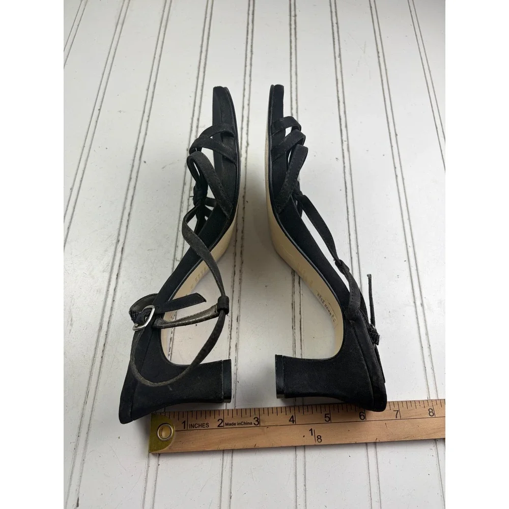 Unlisted Vintage Y2K Black Strappy Kitten Heel Sandals Women's Size 8.5